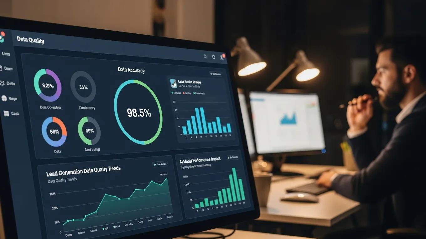 Data quality dashboard analysis for AI lead generation